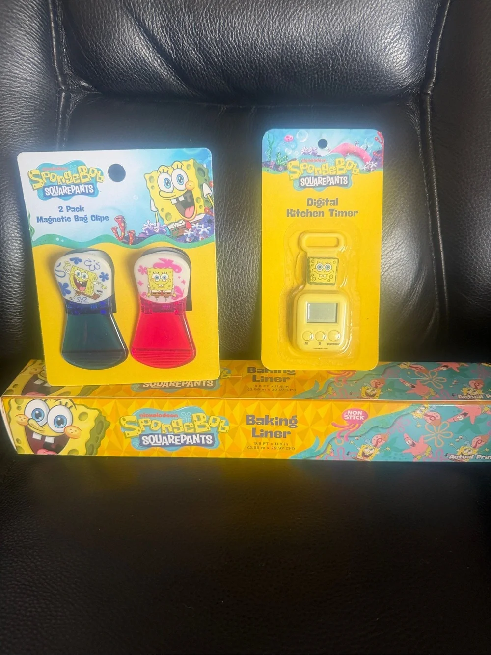SpongeBob SquarePants Baking Liner, Digital Kitchen Timer & Magnetic Bag Clips